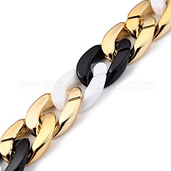 Chaînes gourmettes en plastique et acrylique opaques ccb faites à la main&nbsp;X-AJEW-JB00732-02