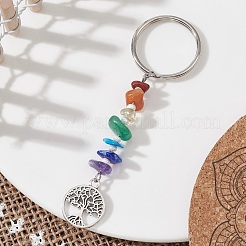 Porte-clés en pierres précieuses naturelles chakra&nbsp;KEYC-JKC00550-01