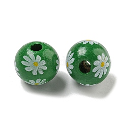 Perles européennes en bois imprimées&nbsp;WOOD-G022-19B
