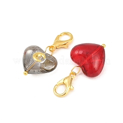 6 colgante de vidrio con forma de corazón&nbsp;HJEW-JM03166