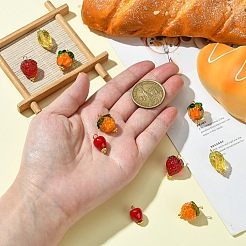 10pcs 5 Arten handgemachte Bunte Malerei-Anhänger&nbsp;PALLOY-YW00049