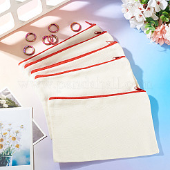 6 borsa portatrucchi fai da te in tela bianca con cerniera per donna&nbsp;AJEW-TA0003-24F