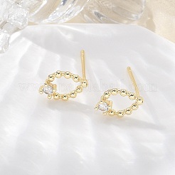 Boucles d'oreilles à tige en verre et laiton&nbsp;EJEW-Q014-22G