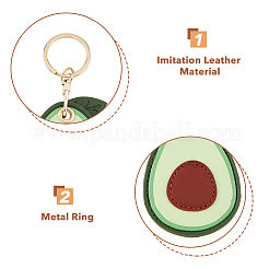 3 stücke 3 arten obst stil nette pu leder schutzhülle halter für access karte schlüsselbund&nbsp;KEYC-HY0001-11