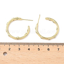C-förmige Ohrstecker aus Messing mit Mikropflaster und klaren Zirkonia&nbsp;EJEW-A132-14G