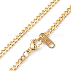 Collane a catena con cordolo in acciaio inossidabile 304 con placcatura sotto vuoto in PVD&nbsp;NJEW-I248-14G