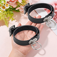 2 gargantilla de cuero de vaca estilo punk rock&nbsp;NJEW-CL0001-40
