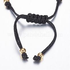 Bracelets de perles tressés en laiton réglables&nbsp;BJEW-G528-07G