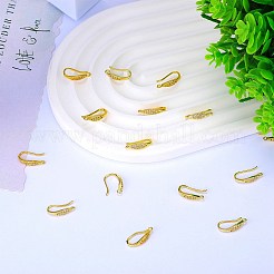 10 paio di ganci per orecchini in ottone con micro pavé di zirconi trasparenti&nbsp;ZIRC-SZ0005-19B