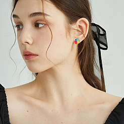 80 pièce 4 styles de boucles d'oreilles à tige plates et rondes en acier inoxydable 304&nbsp;STAS-BBC0006-43