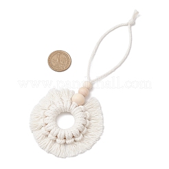 Decorazioni pendenti con anello in macramè di cotone fatto a mano&nbsp;HJEW-JM02843