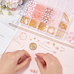 Kit fai da te per la creazione di braccialetti e orecchini con perline di vetro&nbsp;DIY-SP0001-20D