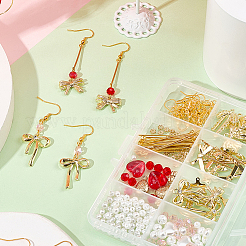 DIY-Sets zur Herstellung von Ohrringen mit Herzschleife&nbsp;DIY-SC0031-08