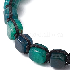 Bracciali di perline intrecciate a colonna in agata naturale tinta&nbsp;BJEW-JB11072