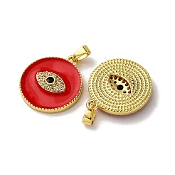 Pendentifs avec zircon cubiques à micro-pavés en laiton&nbsp;KK-F911-27G-01
