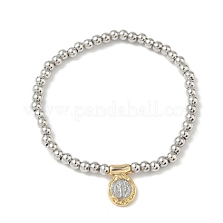 Messing-Armbänder mit ovalen Charms&nbsp;BJEW-B148-03A-03