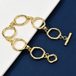 Messing-Sechseck-Gliederkettenarmbänder für Frauen und Männer&nbsp;BJEW-G740-05G