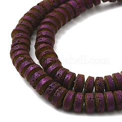 Fili di perle di roccia lavica naturale elettrodeposta&nbsp;G-Q1009-F01-01D