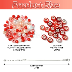 Kit fai da te perline acriliche e ottone in stile europeo per realizzare braccialetti&nbsp;DIY-YW0012-21A