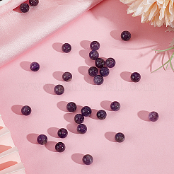 120 perles rondes en améthyste naturelle&nbsp;G-PA0001-16A