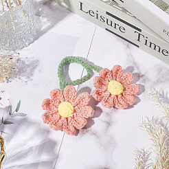 Decorazioni pendenti in filato di lana intrecciato a mano con fiori per ornamenti appesi all'auto&nbsp;HJEW-WH20004-11A