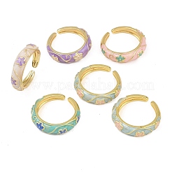 Bagues de manchette ouvertes en laiton pour femmes&nbsp;RJEW-K305-03A-G