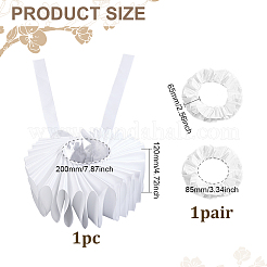 1 paire de surmanches amovibles en polyester et 1 faux cols en coton&nbsp;AJEW-ME0003-35
