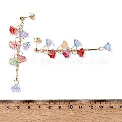 Ohrstecker mit Blumenmotiv aus Messing und Glasperlen&nbsp;EJEW-JE06569