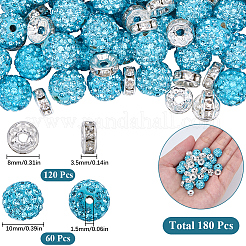 DIY Runde Polymer Clay Strass & Strass Unterlegscheibe Abstandsperlen Schmuckherstellung Zubehör Kits&nbsp;DIY-SC0027-50C