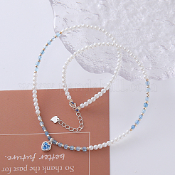 Collier de perles bleues naturelles en forme de cœur océanique&nbsp;LR5640