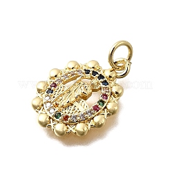 Pendentifs avec zircon cubiques à micro-pavés en laiton&nbsp;KK-P336-04F-G