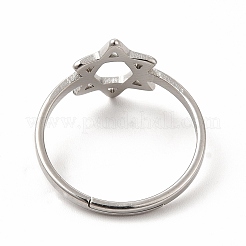 Anlaufgeschützter verstellbarer Davidsternring aus Edelstahl 304 für Damen&nbsp;RJEW-B027-13P