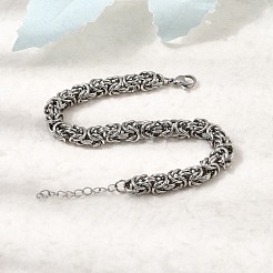 Bracelets à chaînes byzantines en acier inoxydable 304 pour femmes&nbsp;BJEW-P399-01A-P