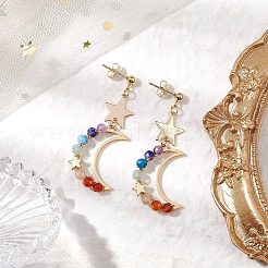 7 Chakra-Edelstein-Ohrstecker&nbsp;EJEW-TA00505