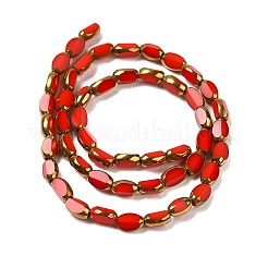Galvanoplastie des brins de perles de verre de couleur opaque&nbsp;EGLA-Q127-A01-02C