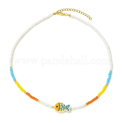 Collane di perline di vetro e ottone&nbsp;NJEW-JN06622