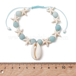Bracelets à breloques en coquillage cauri naturel côtier&nbsp;BJEW-JB13787