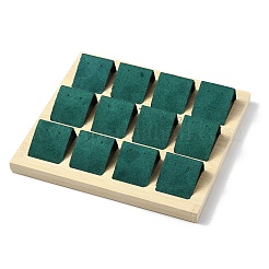 Soportes de exhibición de aretes de madera rectangulares de 12 ranura&nbsp;LS-EDIS-R027-04G