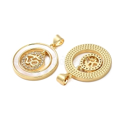 Pendentifs avec zircon cubiques à micro-pavés en laiton&nbsp;KK-U070-02C-G