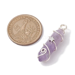 Pendentifs pointus à double borne en pierre naturelle mélangée&nbsp;PALLOY-JF02673
