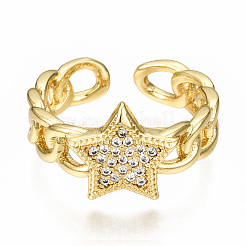 Anneaux de manchette en laiton micro pave zircone cubique&nbsp;RJEW-N035-002-NF