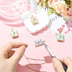 4 Stück 4 Farben Messing Micro Pave Zirkonia Medaillon Anhänger&nbsp;KK-CJ0005-55
