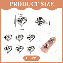 100 ciondolo a forma di cuore in filigrana in stile tibetano&nbsp;FIND-UN0015-59