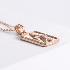 Colliers avec pendentif fleur de lys géométriques gothiques vintage en acier inoxydable pour femmes&nbsp;NZ2552