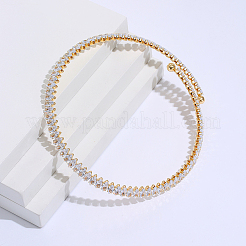 Eleganti collane da tennis da donna in ottone con pavé di zirconi cubici e occhio di cavallo per abiti da sera&nbsp;PI0880-1