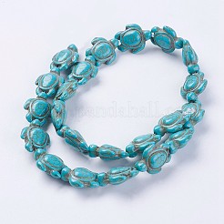 Kunsttürkisfarbenen Perlen Stränge&nbsp;G-E456-35A-15x18mm