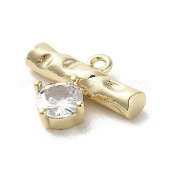 Adornos de latón micropavé de circonia cúbica&nbsp;KK-C043-01G