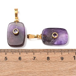 Pendentifs en améthyste naturelle à bandes&nbsp;G-P628-01G-07