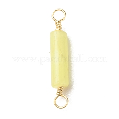 Colgantes de conector de jade de limón natural&nbsp;PALLOY-JF01454-08
