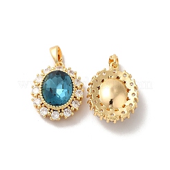 Pendentifs avec zircon cubiques à micro-pavés en laiton&nbsp;KK-M243-01G